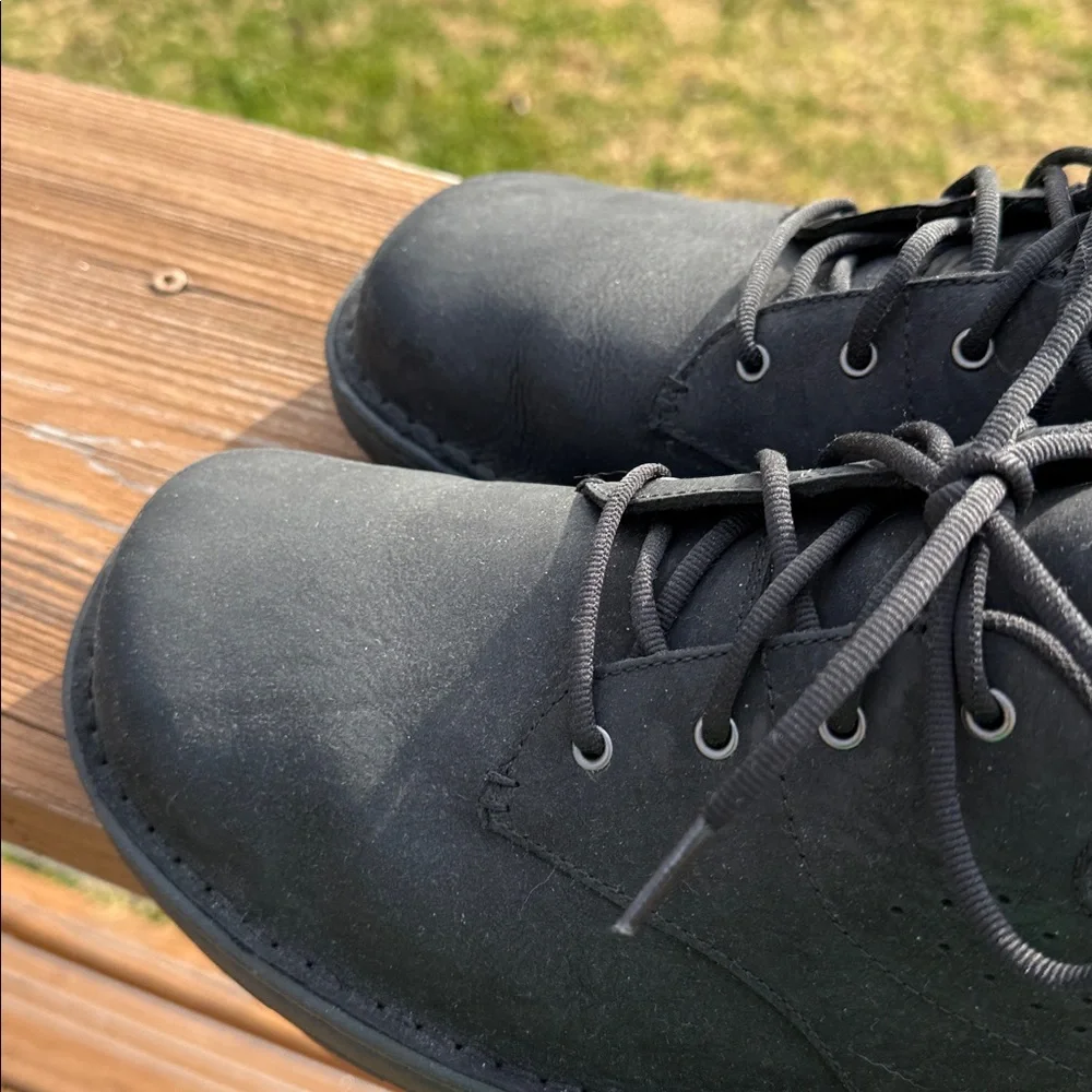 Merrell World Legend 2 Black Leather Lace Up Loafer Shoes Size 11.5 WIDE